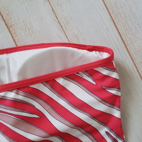 Michael Kors Animal Print Striking Colorful One-Piece Swimsuit Strapless Halter - Picture 8 of 13